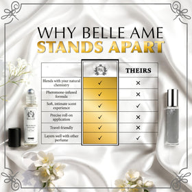 BELLE AME logo on bottle reinforces premium brand and quality