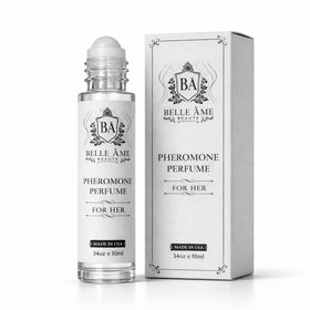 BELLE AME pheromones roll-on bottle close-up for quick daily use