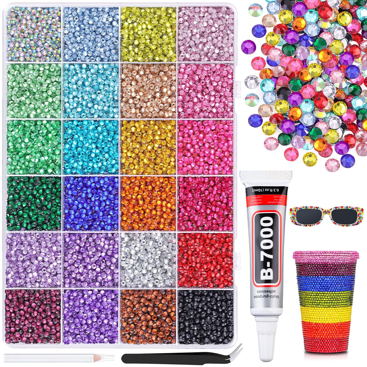 BELLEBOOST 24000-pcs resin rhinestones 3mm flatback for crafts