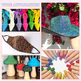 BELLEBOOST rhinestones applied to shoes and tumblers for dazzling details