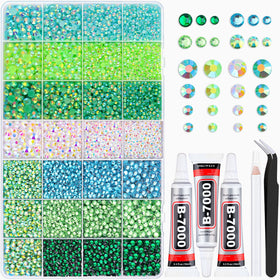 BELLEBOOST green rhinestones 20000-pcs box for sparkling craft projects