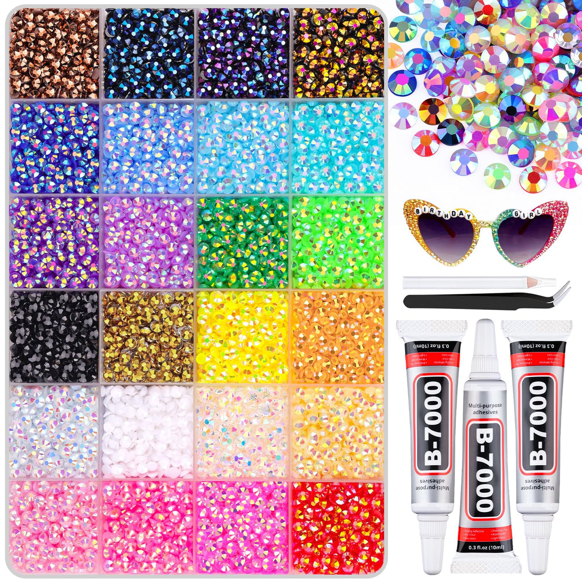 BELLEBOOST resin rhinestones 4mm close-up showing vibrant multicolor sparkle for DIY crafts