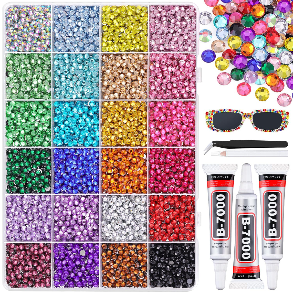 BELLEBOOST rhinestones collection grid for vibrant, durable sparkle on crafts