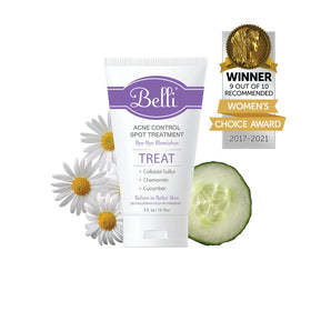 Belli Acne Control Spot Treatment on skin showing targeted spot care