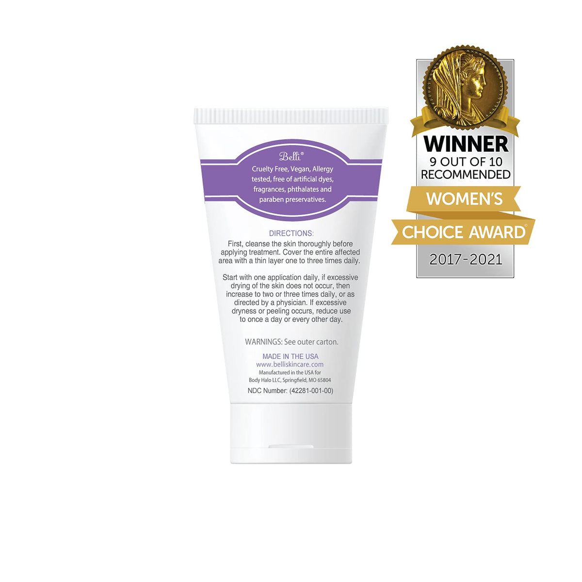Belli Acne Control Spot Treatment packaging emphasizing gluten-free cruelty-free