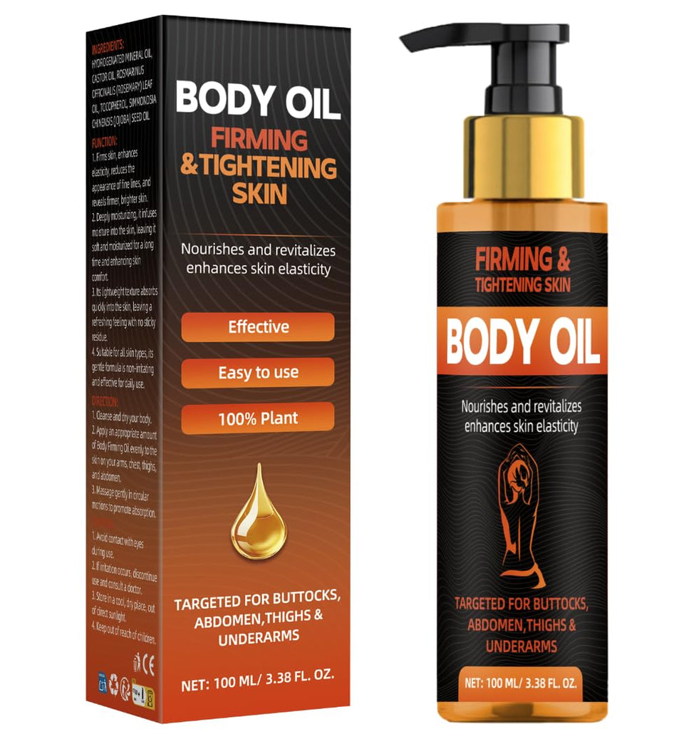 Bellisinno body firming oil bottle close-up illustrating luxury hydration.