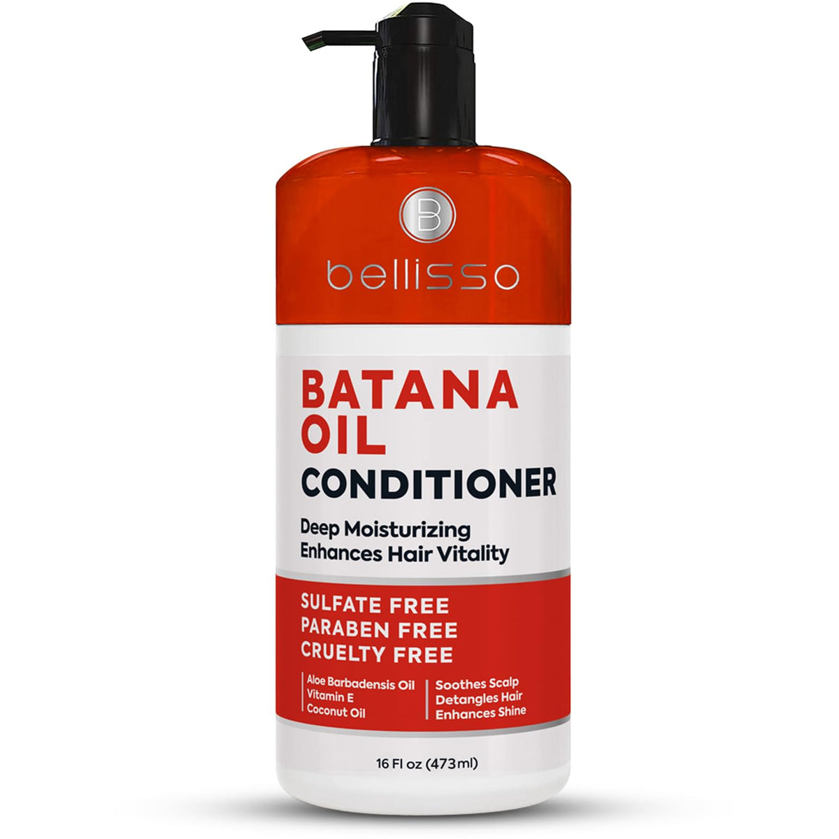 Bellisso Batana Oil Conditioner bottle close-up showing volume-boosting formula
