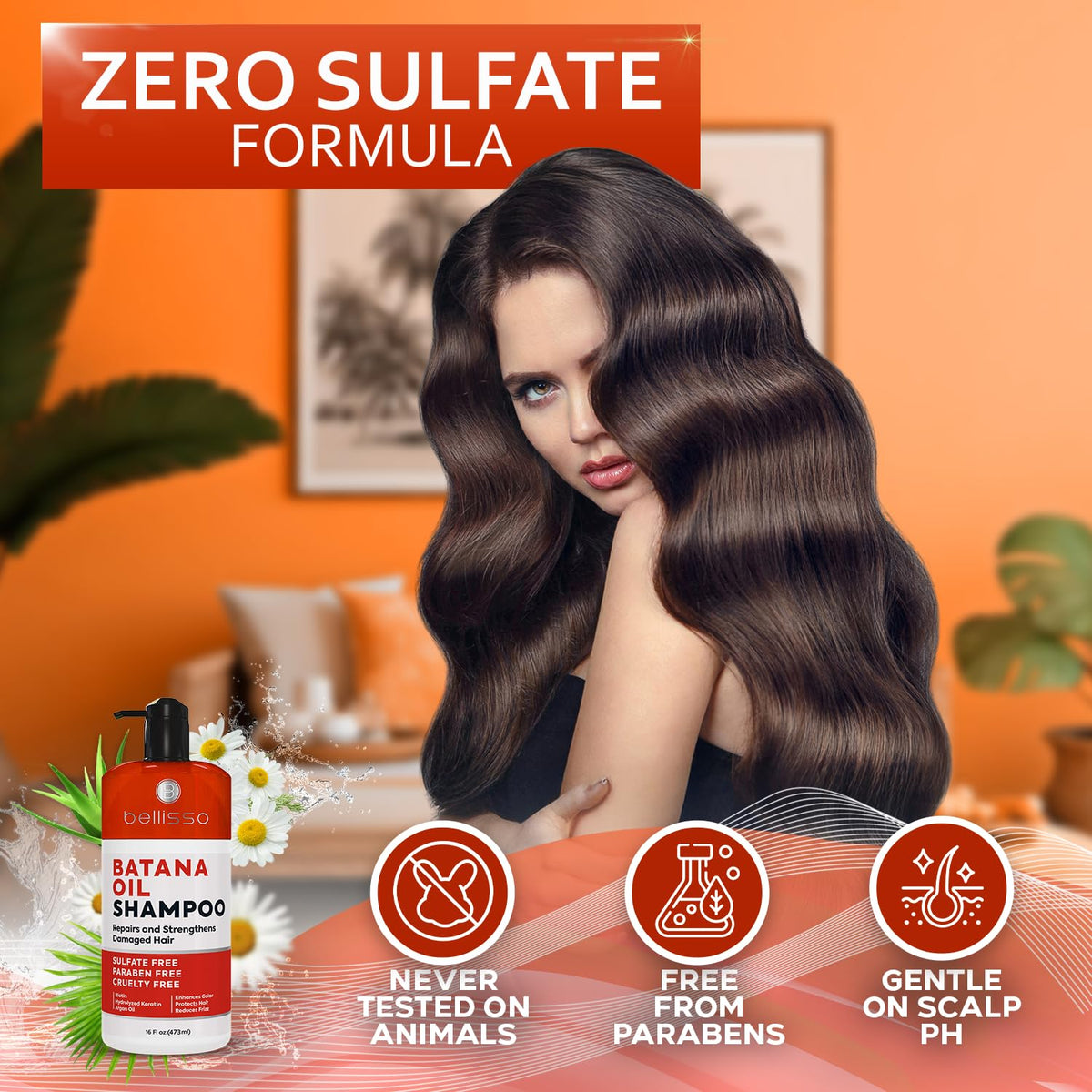 Bellisso Batana Oil Shampoo texture shot highlights root lift and added body