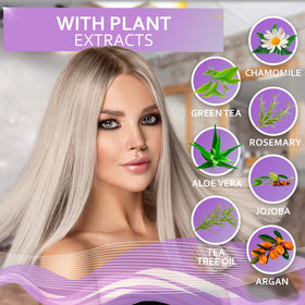 Bellisso gray silver hair shampoo displaying natural-looking cool tones.