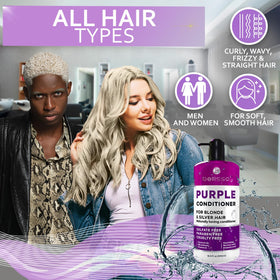 Bellisso purple conditioner ingredients with botanical extracts deliver moisture and shine.