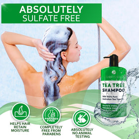 Bellisso Tea Tree Shampoo color-treated safe formula protects colored hair