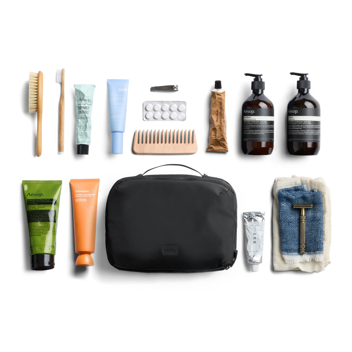 Bellroy Hanging Toiletry Kit Plus compact 8-liter capacity for weekend travel.