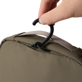 Bellroy Hanging Toiletry Kit transparent pocket lets you see contents at a glance.