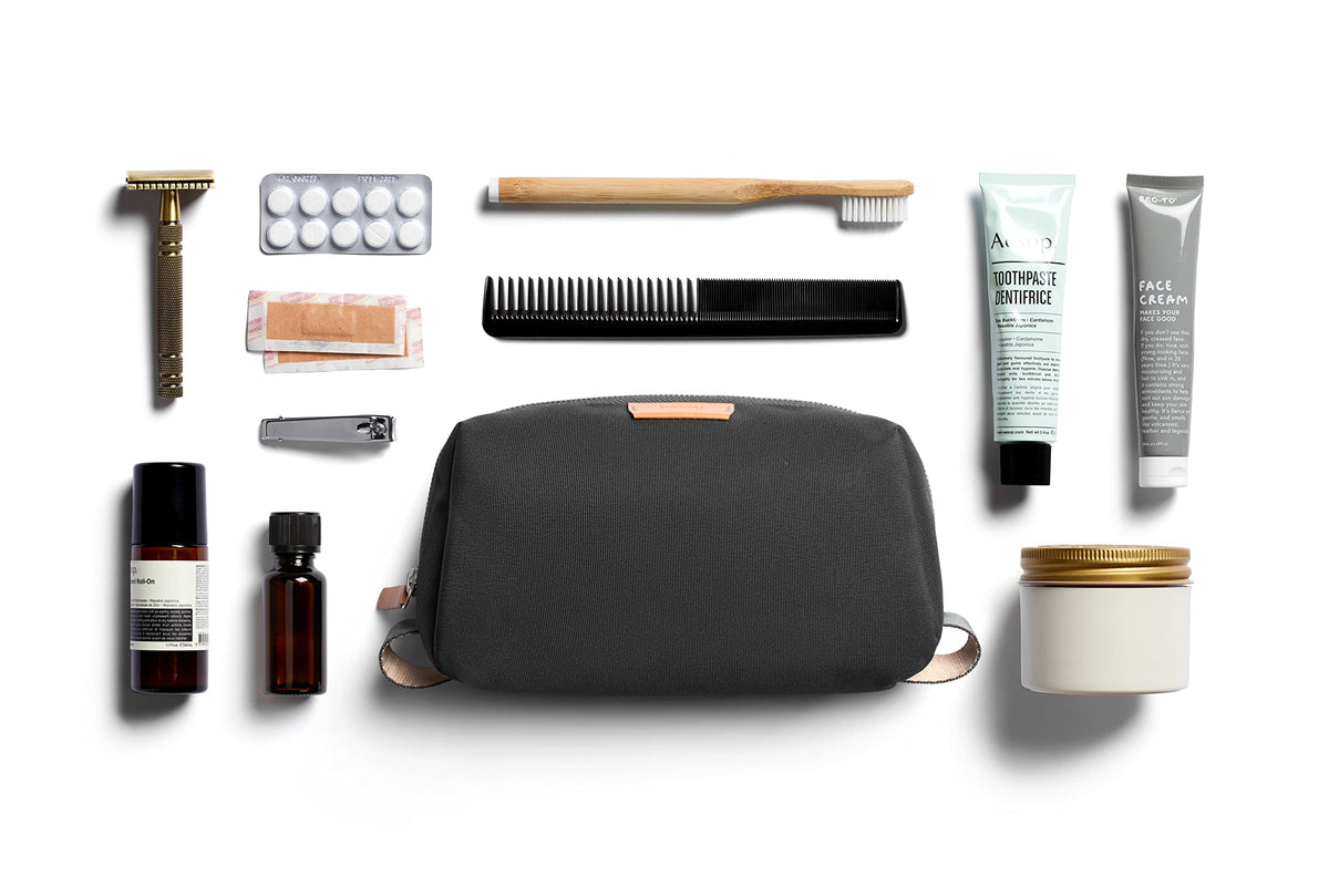 Bellroy Toiletry Kit easy-clean surface supports quick wipe-downs.