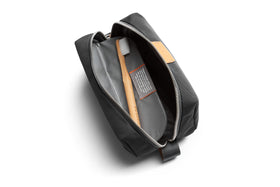 Bellroy Toiletry Kit interior features mesh pockets for organizing items.