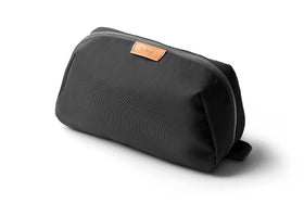 Bellroy Toiletry Kit Plus slate main compartment keeps larger items organized.
