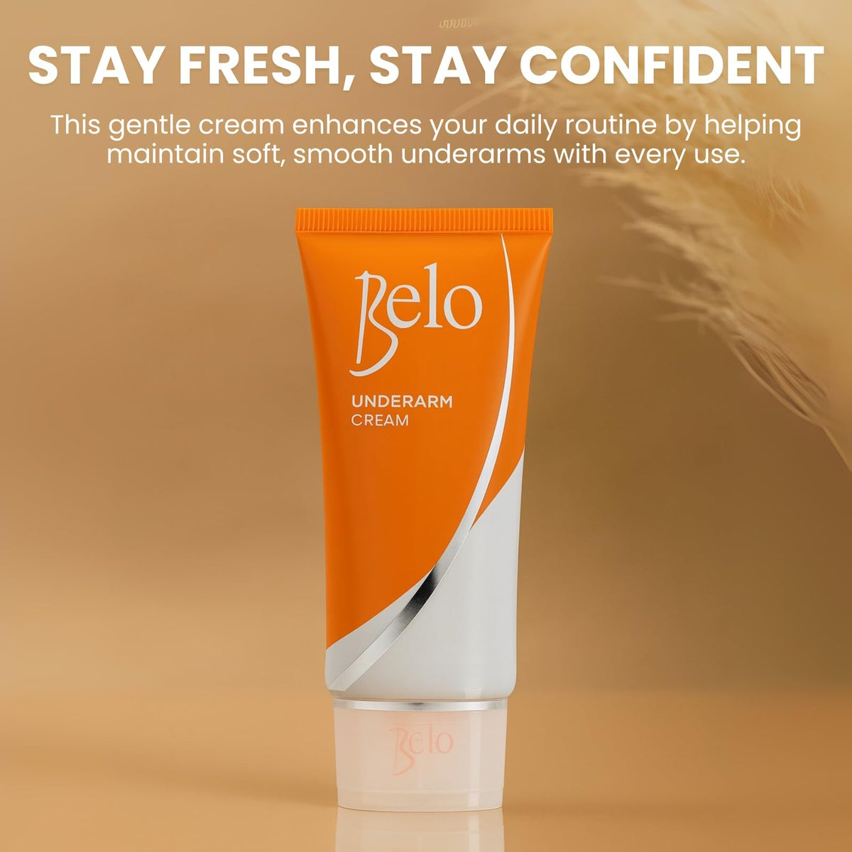 Belo Essentials Underarm Cream 40g tube back view highlighting compact packaging.