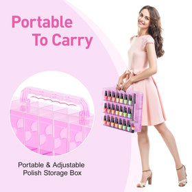 Beloving nail polish organizer with adjustable dividers adapts to various bottle sizes.
