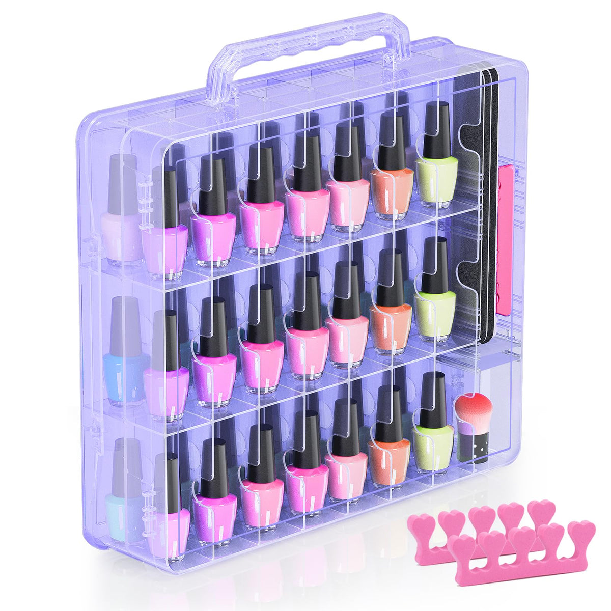 Beloving nail polish organizer front view enables quick color matching.