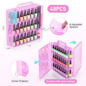 Beloving nail polish organizer front-open view enables quick color selection.