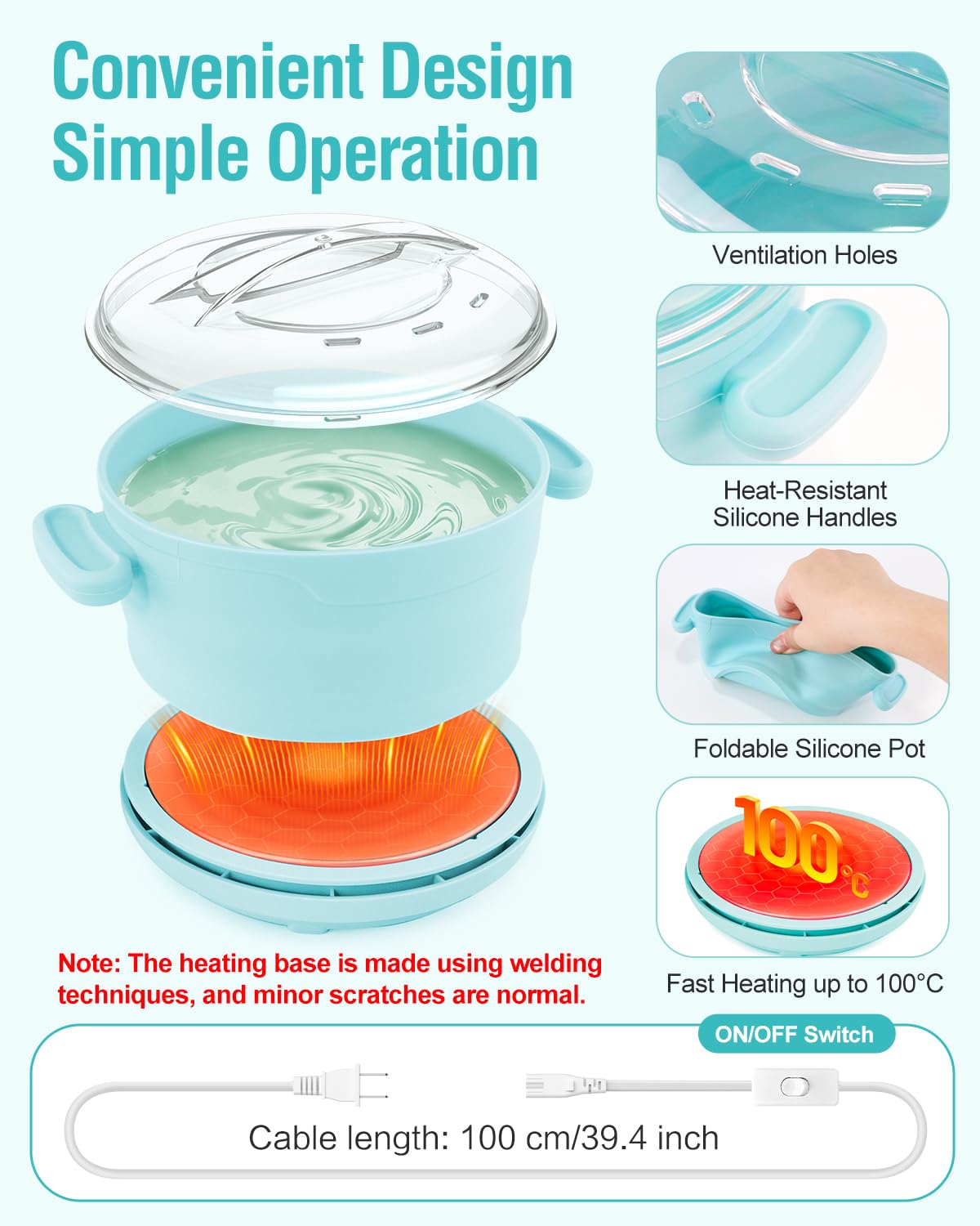 Beloving wax warmer showing simple one‑button operation for beginners
