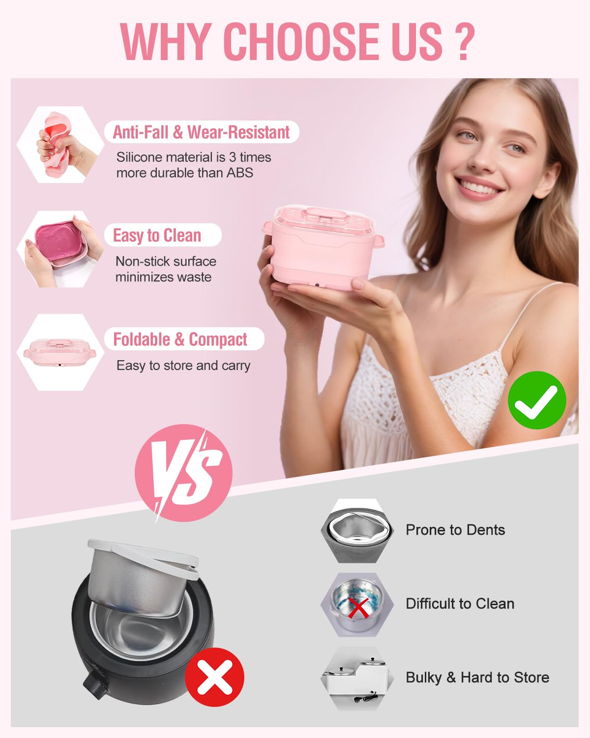Beloving wax pot 550ml capacity ideal for multiple body areas