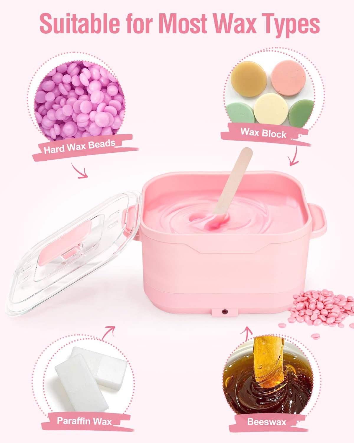 Beloving wax warmer compatible with hard and soft wax beads