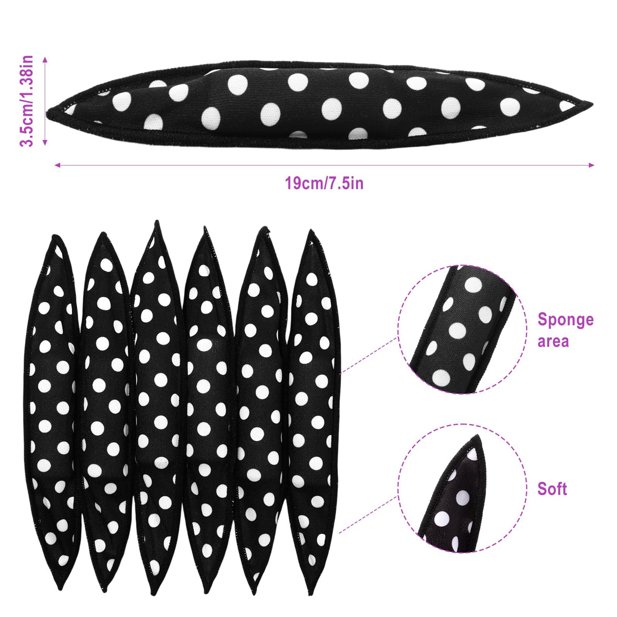 Bememo lightweight sponge curlers comfortable to sleep in