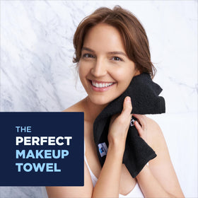 Ben Kaufman makeup remover washcloth 6-pack side view, durable cotton for long-lasting use.