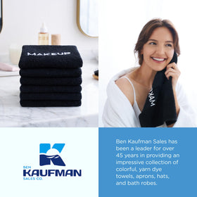 Ben Kaufman makeup remover washcloth in bathroom setting, gift-ready skincare accessory.