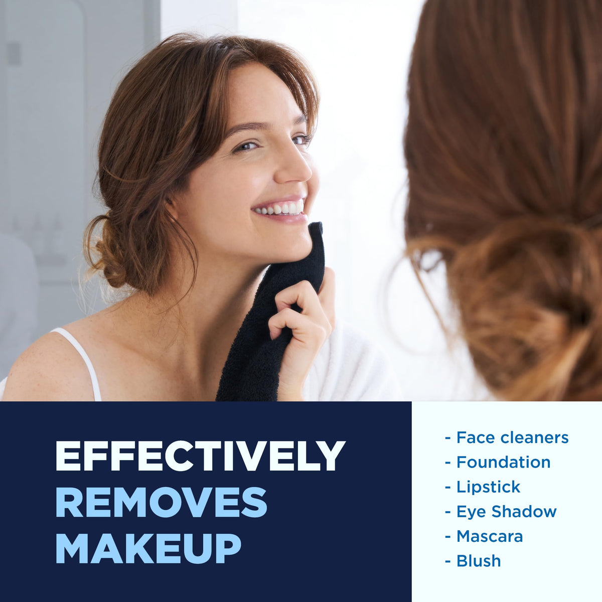 Ben Kaufman makeup remover washcloth black color, stain-concealing towel for a fresh look.