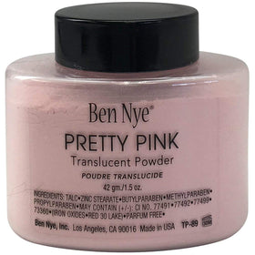 Ben Nye Pink Face Powder compact close-up for a porcelain-like finish