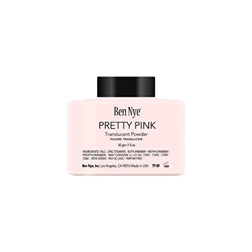 Ben Nye Pink Face Powder setting image highlighting lasting makeup hold