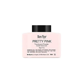 Ben Nye Pink Face Powder setting image highlighting lasting makeup hold