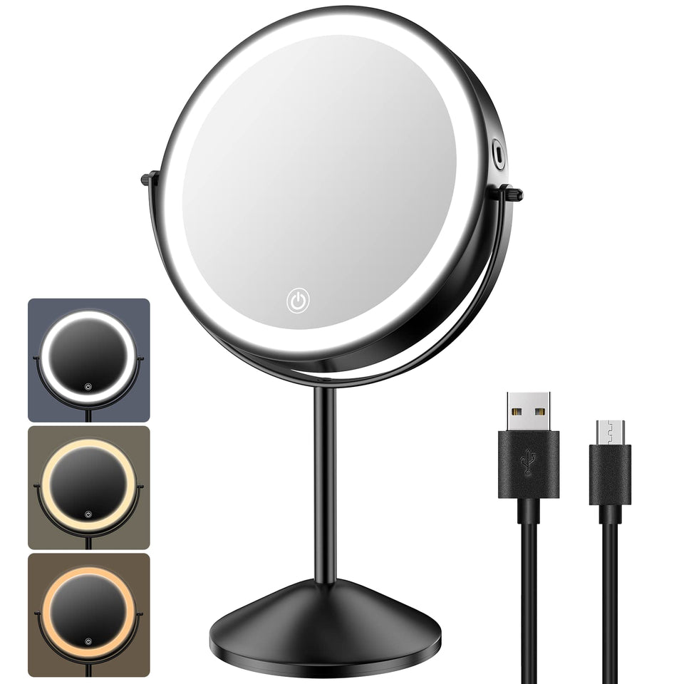 Benbilry 8-inch lighted vanity mirror with even LED glow for precise makeup.