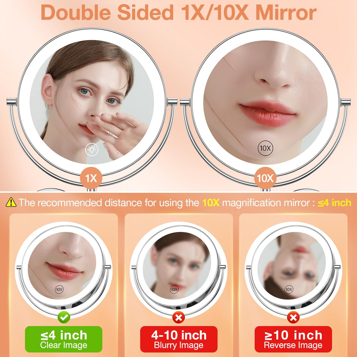Benbilry plug-in vanity mirror with bright, consistent lighting.