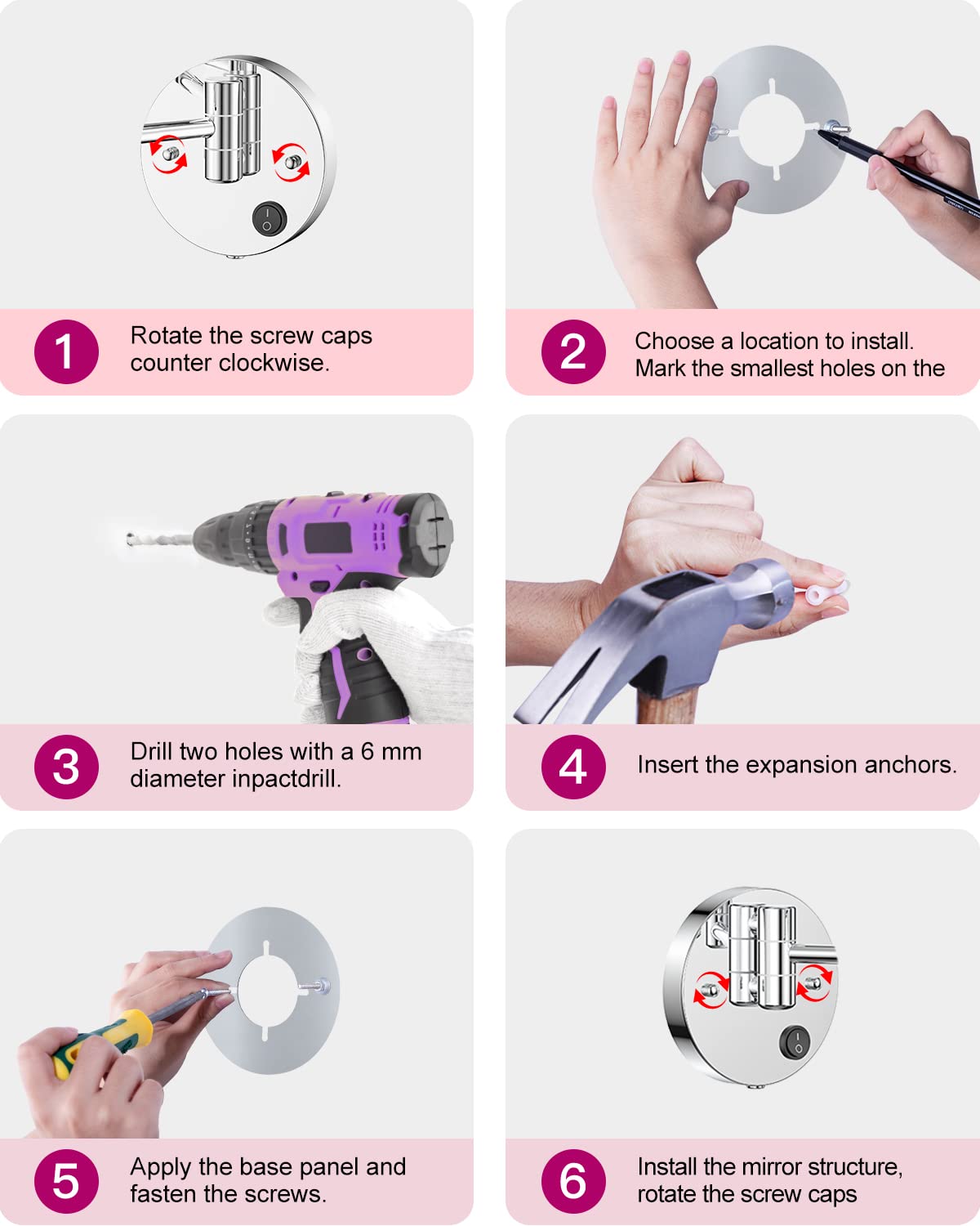 Foldable design saves bathroom counter space.