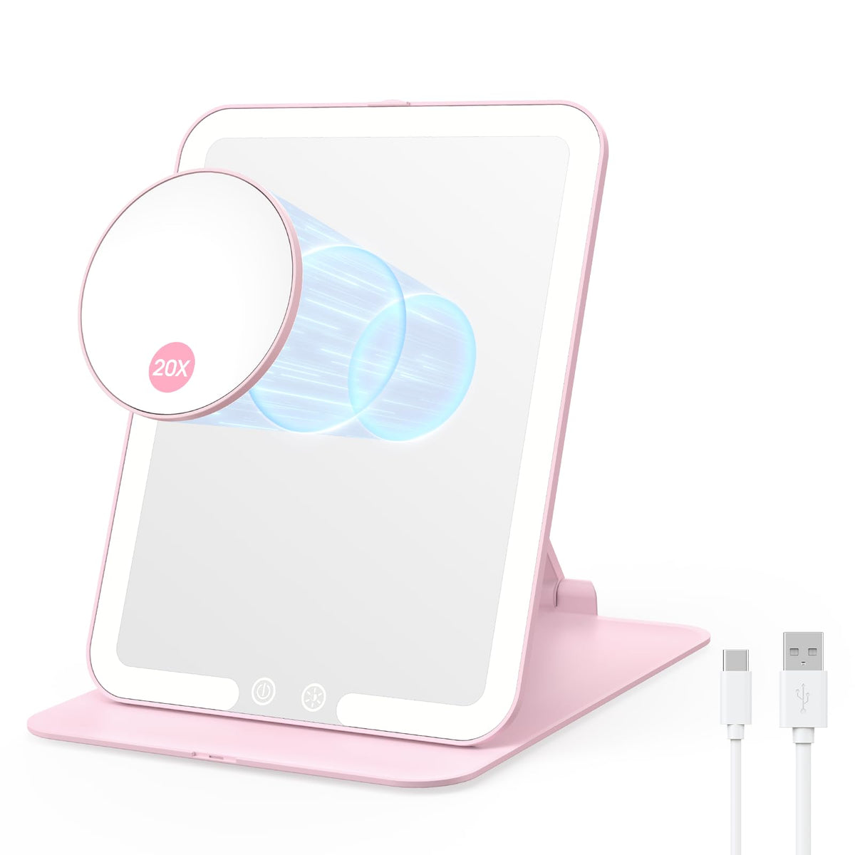 Benbilry foldable travel mirror with lights for precise makeup on the go.