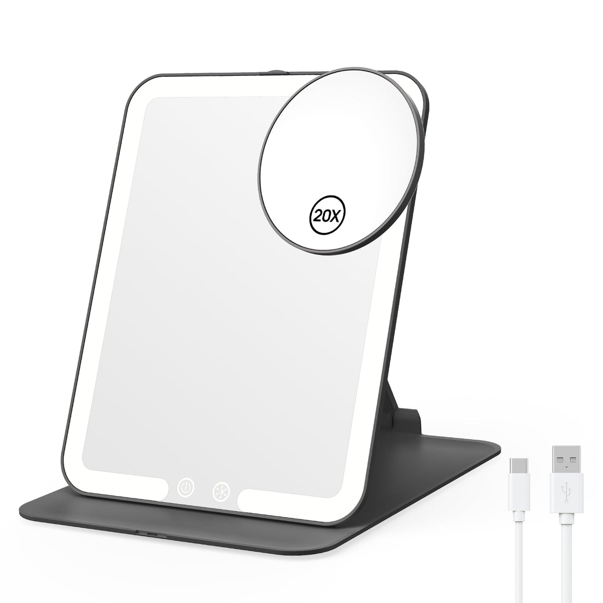 Benbilry foldable travel mirror with lights for precise makeup on the go