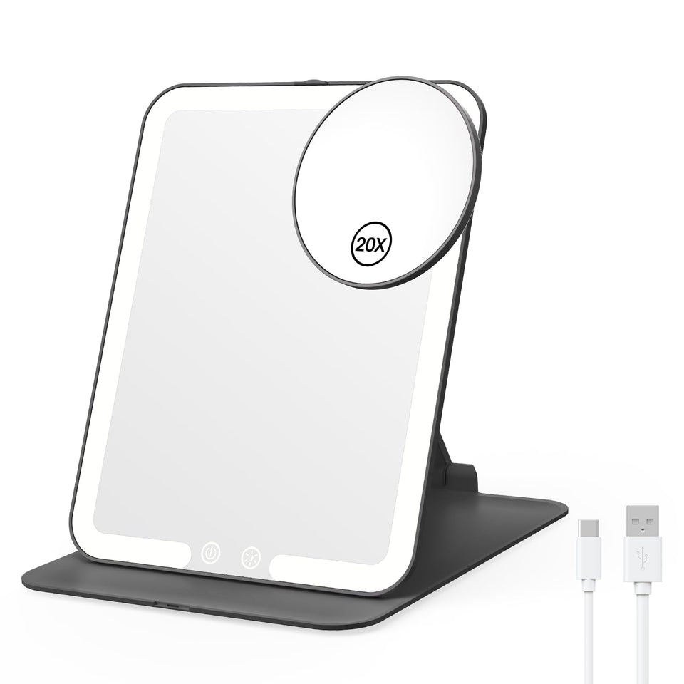 Benbilry foldable travel mirror with lights for precise makeup on the go
