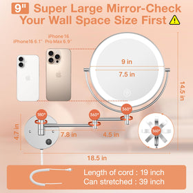Benbilry dual-sided mirror offers 1x and 10x magnification for detailed makeup.