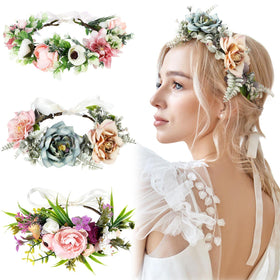 Bencailor 3-piece flower crowns set for versatile wedding and party looks