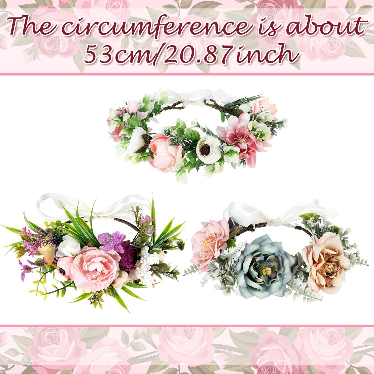Bencailor boho flower headpiece with vivid artificial blooms for festival style