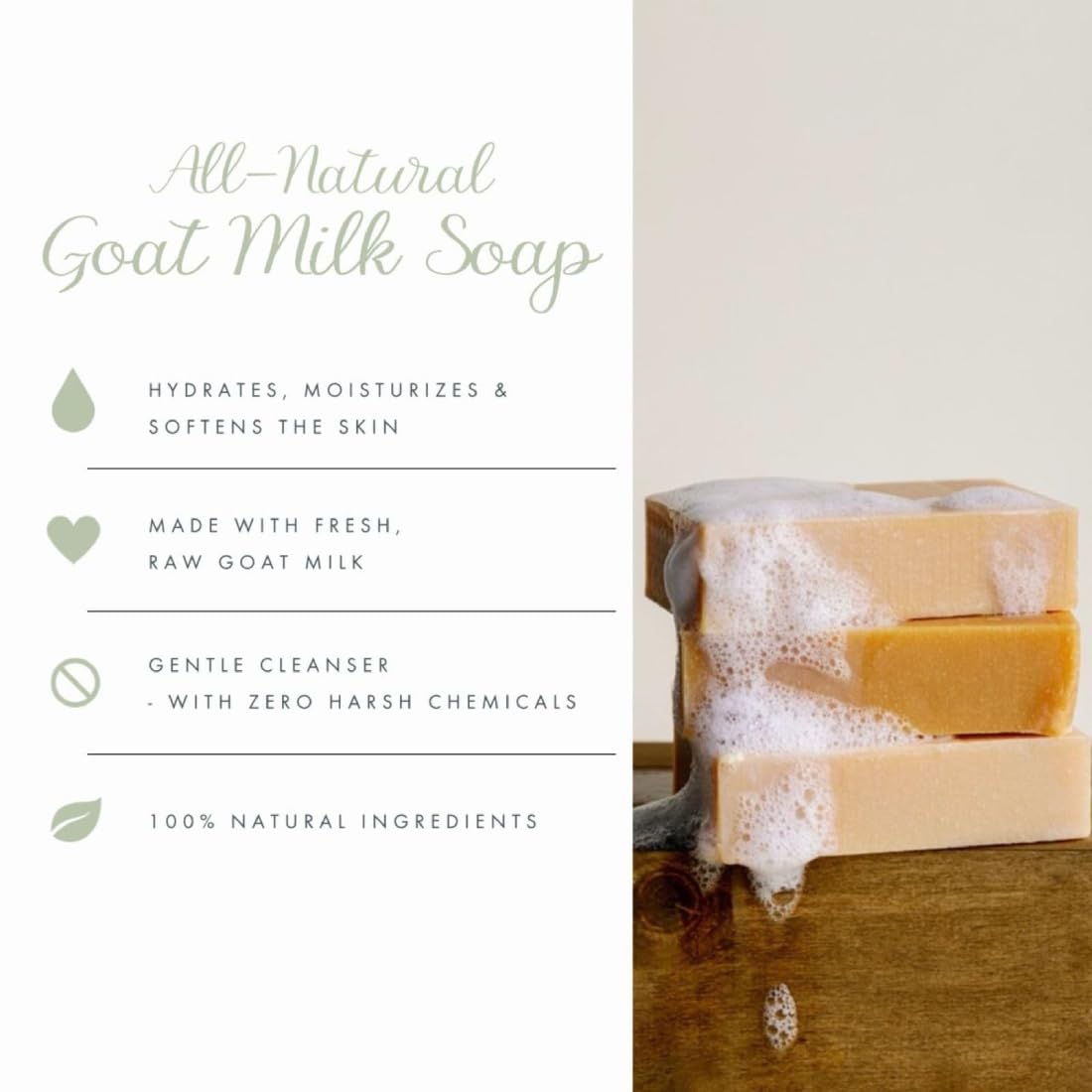 Bend Soap Company Tea Tree Goat Milk Soap ingredients closeup showing natural oils.