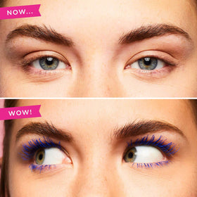 Benefit BADgal BANG! Blue Slimpact brush close-up shaping lashes.