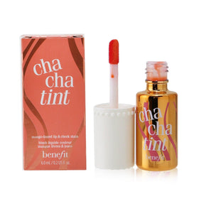 Benefit Cha Cha Tint natural sheer-to-vibrant look on lips and cheeks