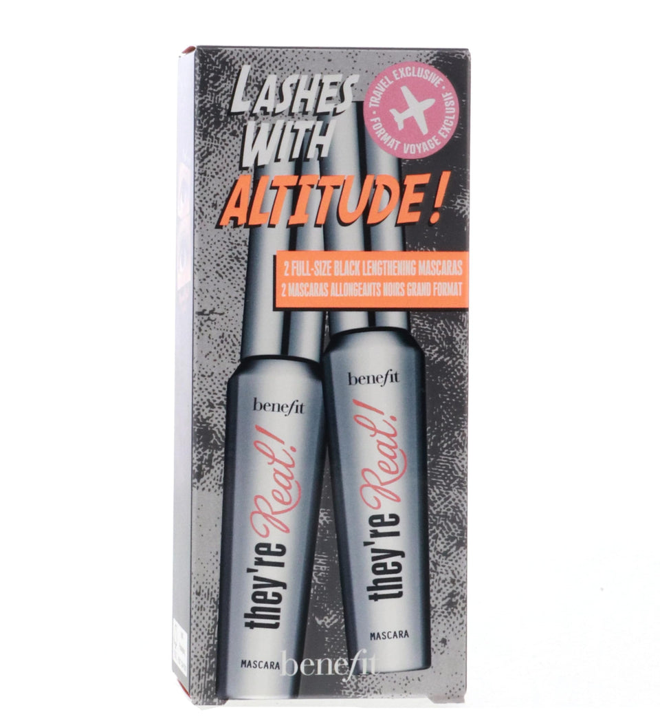 Benefit They're Real mascara packaging showing two full-size tubes for a bold look