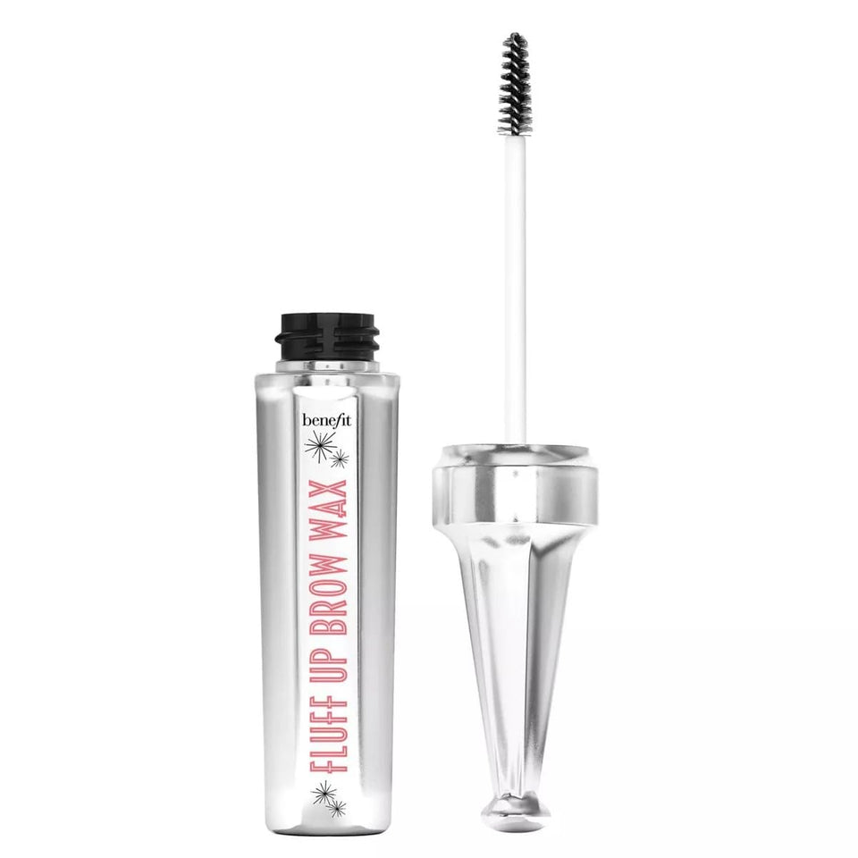 Benefit Fluff Up Brow Wax application for feathered, cloud-like brows.