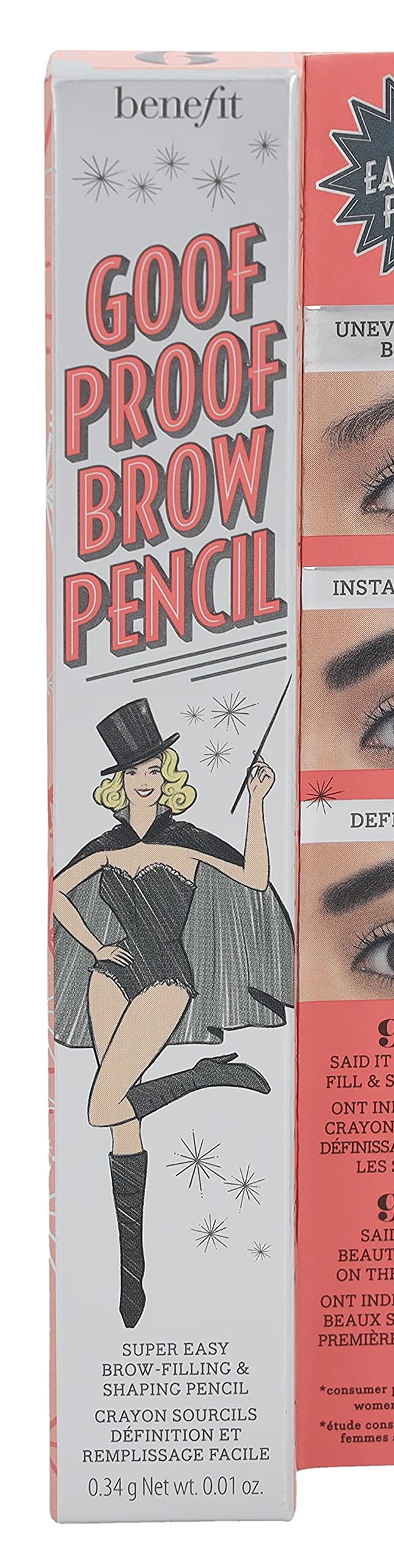 Benefit Goof Proof Brow Pencil No. 6 Deep color swatch showing creamy, natural finish.