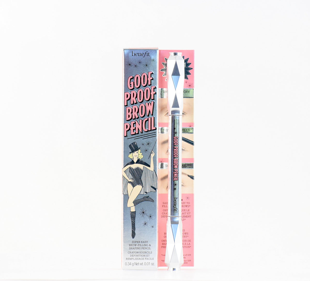Benefit Goof Proof Brow Pencil packaging image highlights compact and travel-friendly design.